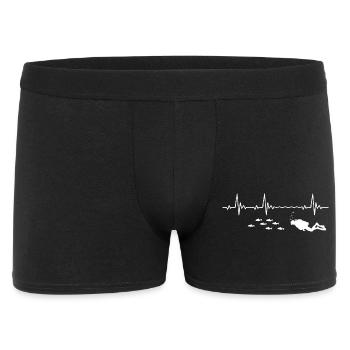 Diver Heartbeat Scuba Diving Heart Rate Frequency - Men's Boxer Shorts - black - Front