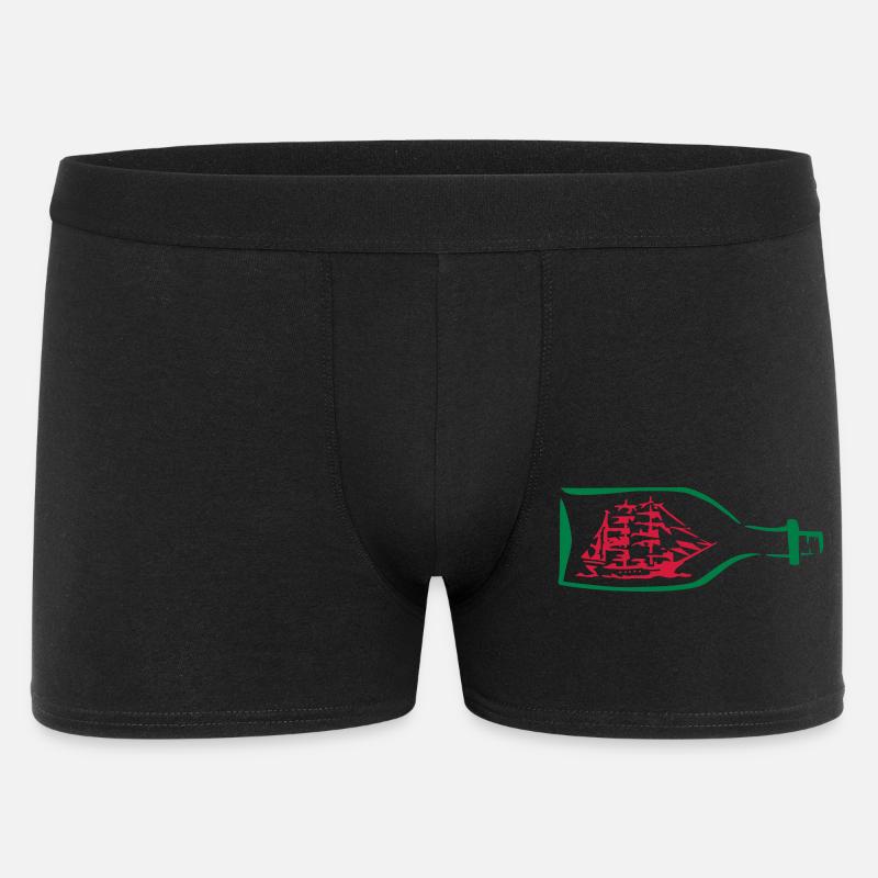 Schiff Flaschenschiff Geschenk - Männer Boxer Shorts - Schwarz