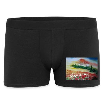 EG Toscana I Italie I Coquelicots I Aquarelle - Boxer Homme - noir - Devant