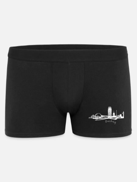 Stadtansicht von Duisburg Skyline - Männer Boxer Shorts - Schwarz