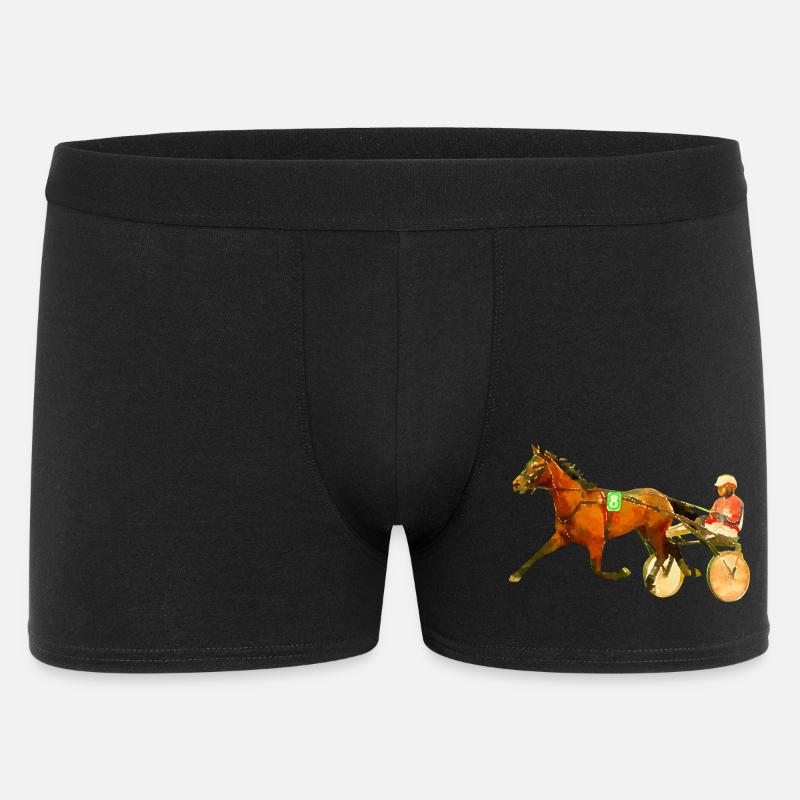 Traber Trabrennen Pferderennen - Männer Boxer Shorts - Schwarz
