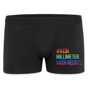 Kein Millimeter Nach Rechts Anti Rassismus - Männer Boxer Shorts - Schwarz - Vorne