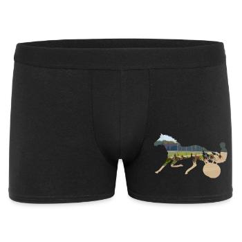 traber rennen trabrennen - Männer Boxer Shorts - Schwarz - Vorne