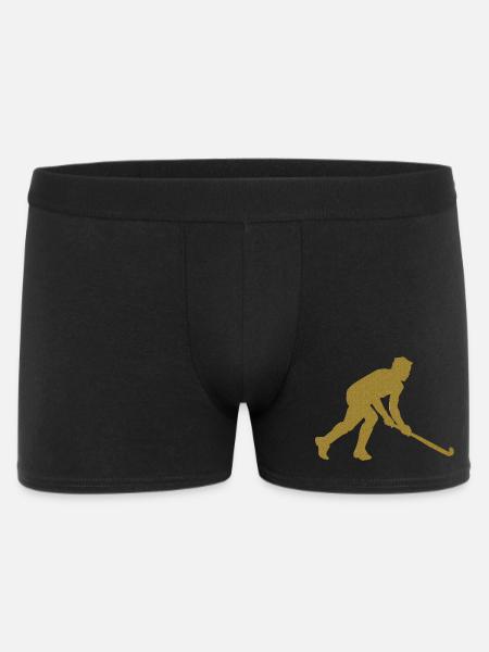 Gold Unihockey - Männer Boxer Shorts - Schwarz