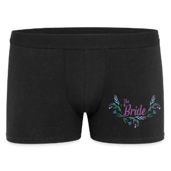 Wedding design with flower garland for bride - Men's Boxer Shorts - black - Front