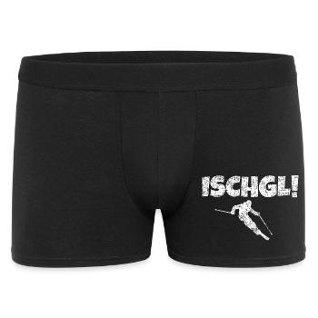 Ischgl Skifahrer (Weiß) Apres-Ski Schnee Winter - Männer Boxer Shorts - Schwarz - Vorne
