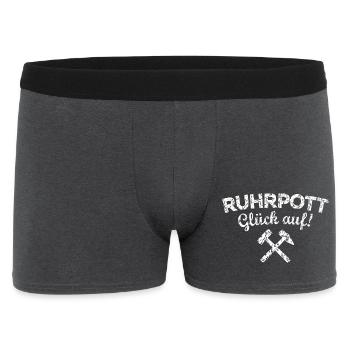 Ruhrpott Glück Auf Ruhrgebiet (Vintage/Weiß) - Männer Boxer Shorts - Anthrazit - Vorne