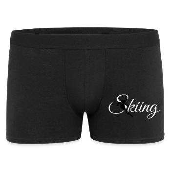 Ski skieur (blanc) sports d'hiver après-ski - Boxer Homme - noir - Devant