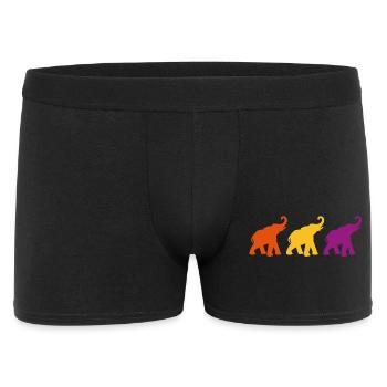 Three elephants love yoga india meditation - Men's Boxer Shorts - black - Front