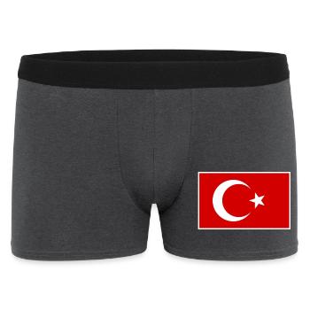 Turquie Türkiye Drapeau - Boxer Homme - charbon - Devant