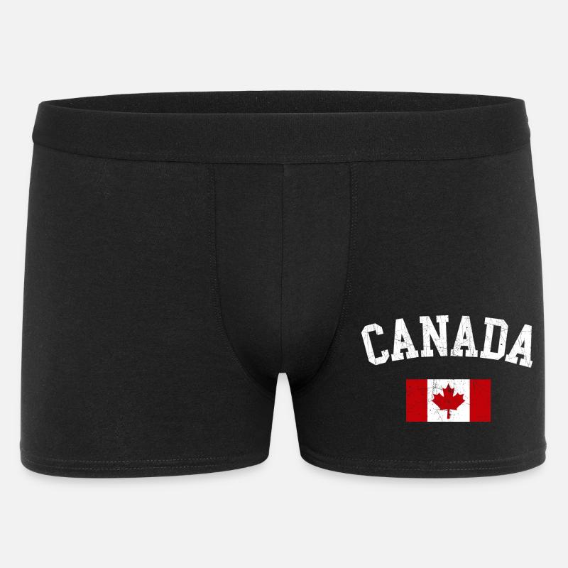 Kanada-Bogen mit Ahornflagge - Männer Boxer Shorts - Schwarz