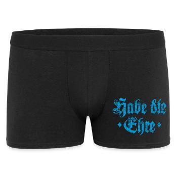 Habe die Ehre (Vintage/Hellblau) - Männer Boxer Shorts - Schwarz - Vorne