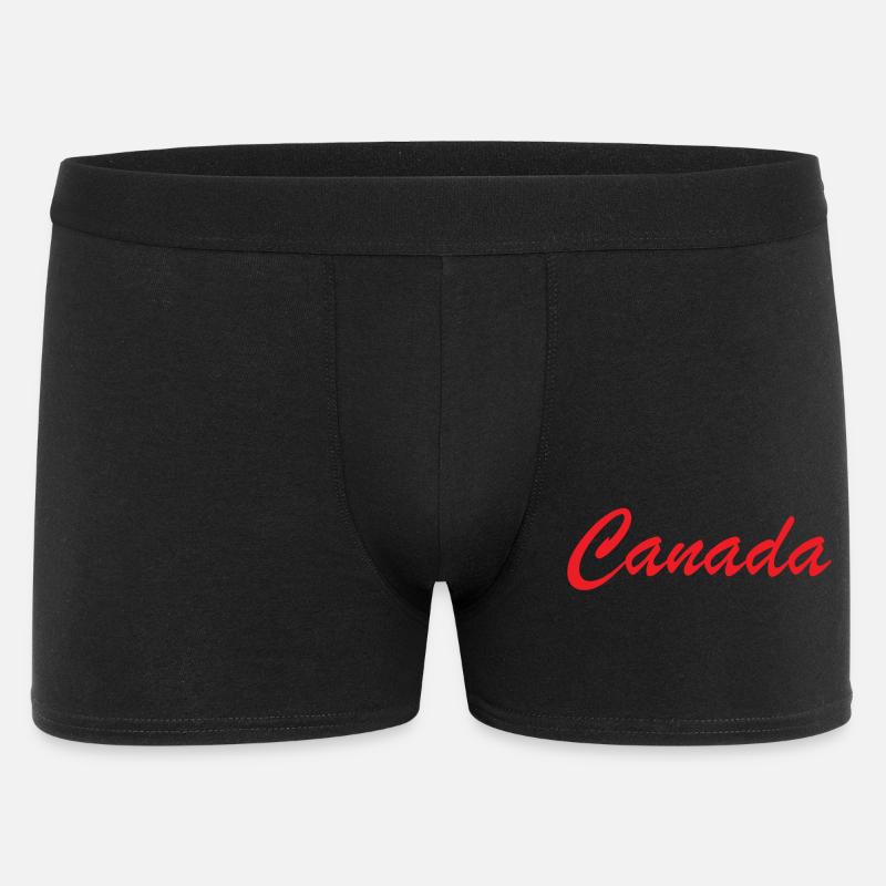 Lettrage Canada Script Rouge - Boxer Homme - noir