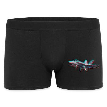 F18 Fighter Jet Glitch Aviation Streetwear - Men's Boxer Shorts - black - Front