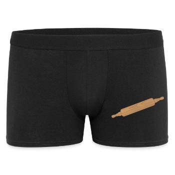 Dough roller - Rolling pin made of wood - Men's Boxer Shorts - black - Front