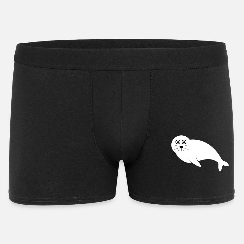 Seehund Seehunde Robbe Robben Tiere Geschenke - Männer Boxer Shorts - Schwarz