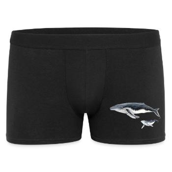 Baleine à bosse avec bébé baleine megaptera - Boxer Homme - noir - Devant