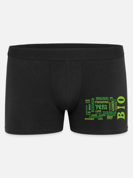 Bio et Ecologie : nuage vert de mots clés - Boxer Homme - noir