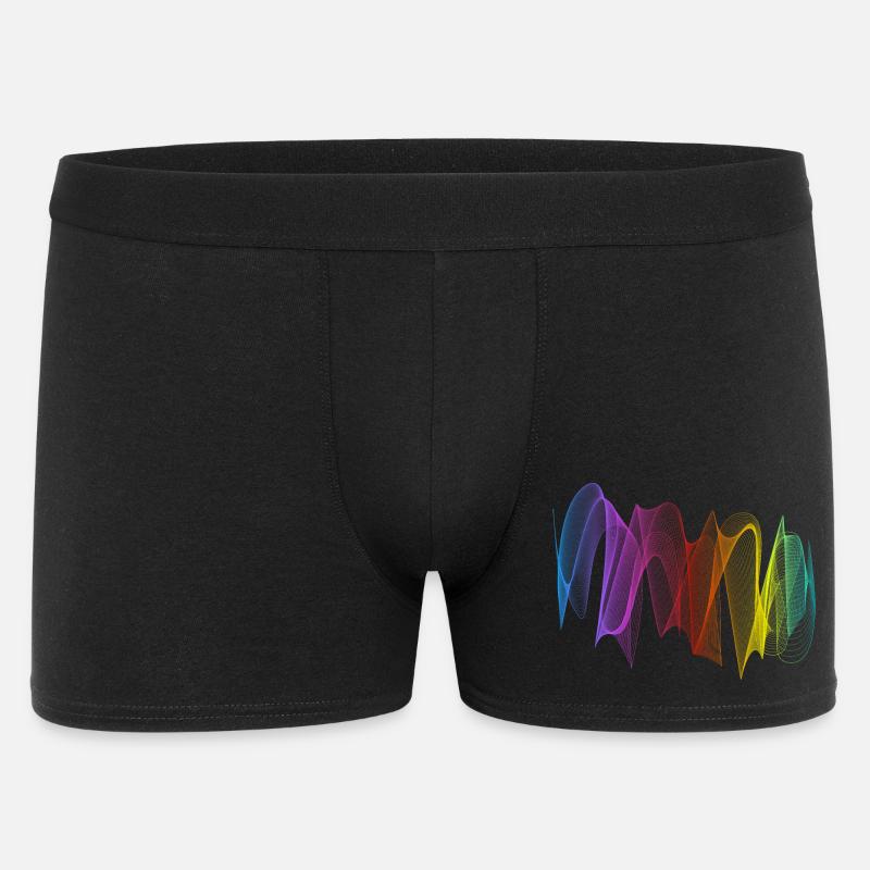 Abstrakte Linien Design 07 - Männer Boxer Shorts - Schwarz