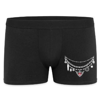 antique silver dirndl charivari with many followers - Men's Boxer Shorts - black - Front