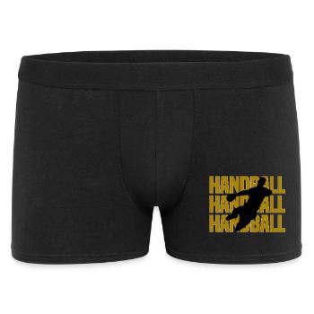 Handball Sprung Silhouette Gold - Männer Boxer Shorts - Schwarz - Vorne
