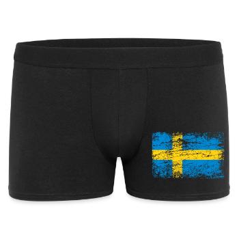 Drapeau suédois dans un style vintage - Boxer Homme - noir - Devant