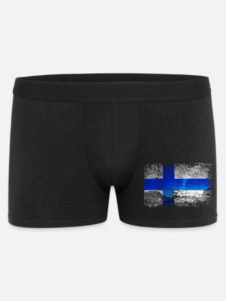 Finland med nordlys i vintagestil - Boxer Shorts til mænd - sort