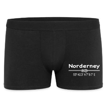 Koordinaten Norderney - Männer Boxer Shorts - Schwarz - Vorne