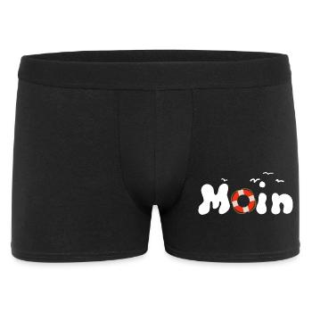 Moin Möwen Rettungsring Nordisch - Männer Boxer Shorts - Schwarz - Vorne