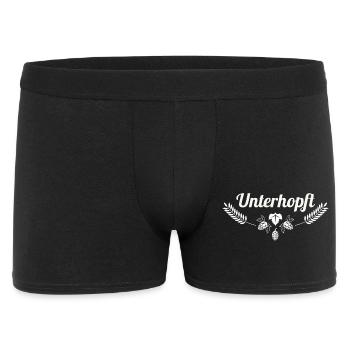 Unterhopft Bier Lustiger Spruch Trinken - Männer Boxer Shorts - Schwarz - Vorne