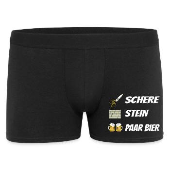 Schere , Stein, Paar Bier - Männer Boxer Shorts - Schwarz - Vorne