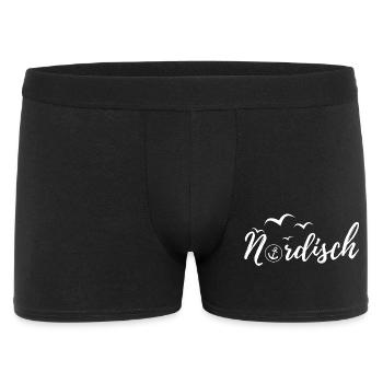 Nordisch Anker Norddeutsch Küste Heimathafen - Männer Boxer Shorts - Schwarz - Vorne