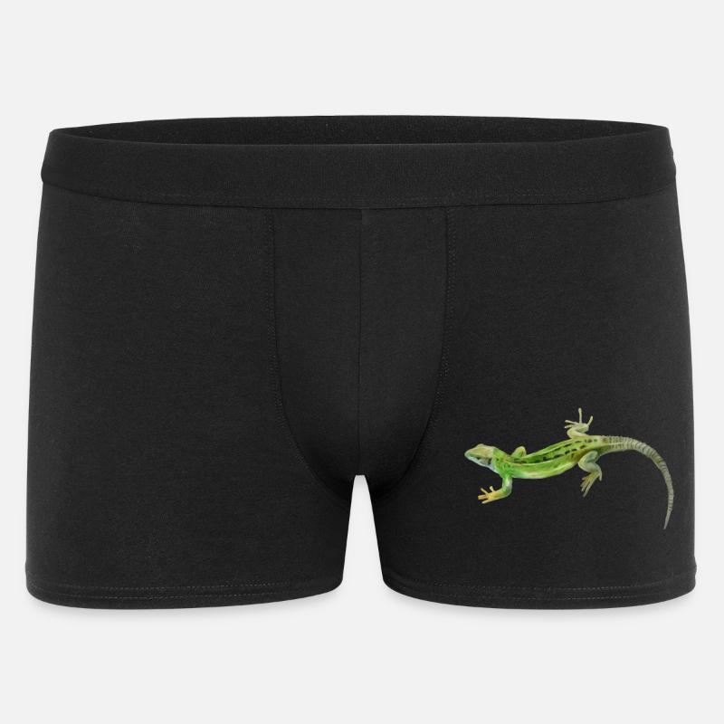 Gecko Grün Muster - Männer Boxer Shorts - Schwarz