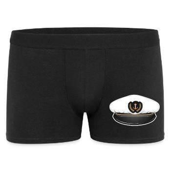 Chapeau de capitaine pour le capitaine de son navire - Boxer Homme - noir - Devant