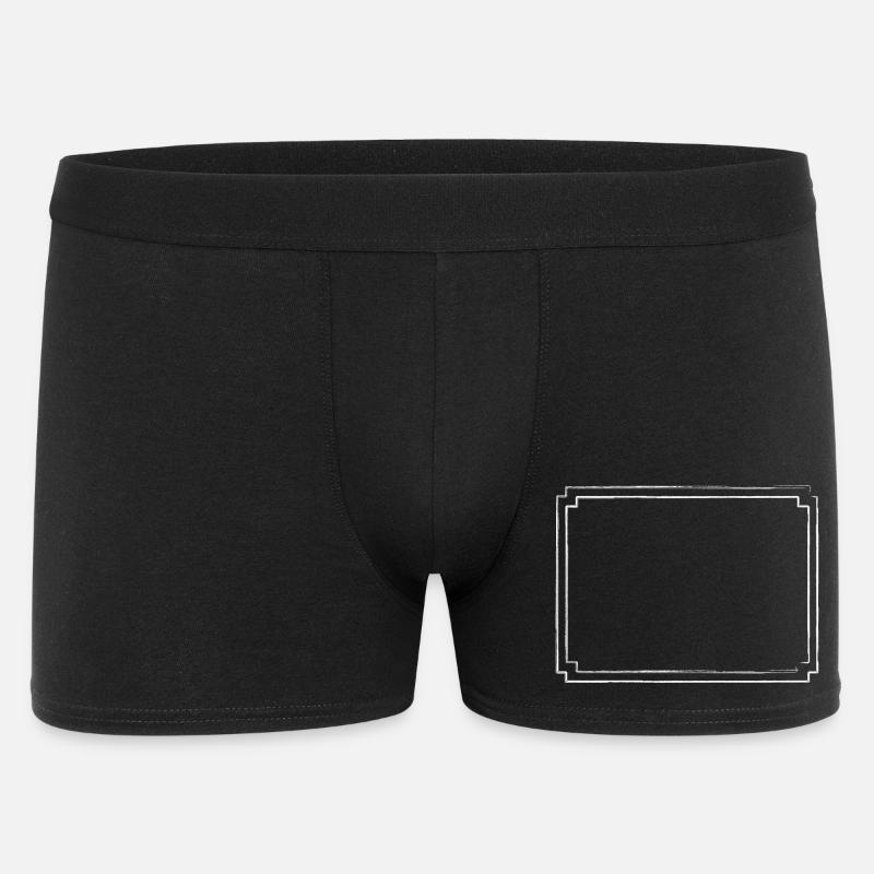 weisser Rahmen mit Pinselstrichrand - Männer Boxer Shorts - Schwarz
