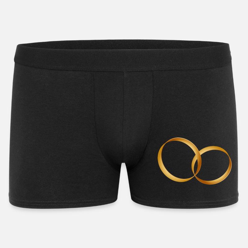 zwei goldene Ringe - Ehering - Hochzeit - Männer Boxer Shorts - Schwarz