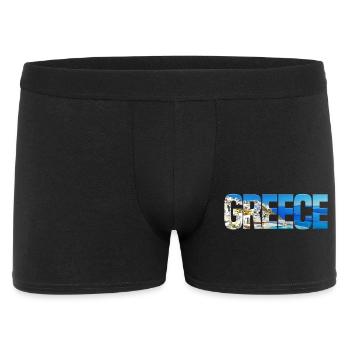 Greece Inselparadies Collage - Männer Boxer Shorts - Schwarz - Vorne