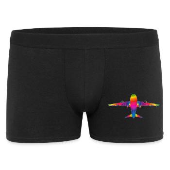 Plane in rainbow colours - Men's Boxer Shorts - black - Front