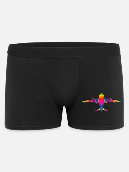 Plane in rainbow colours - Men's Boxer Shorts - black