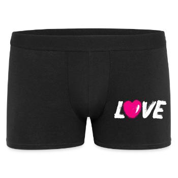 Love Love Heart Heart Handwriting White Brush - Men's Boxer Shorts - black - Front