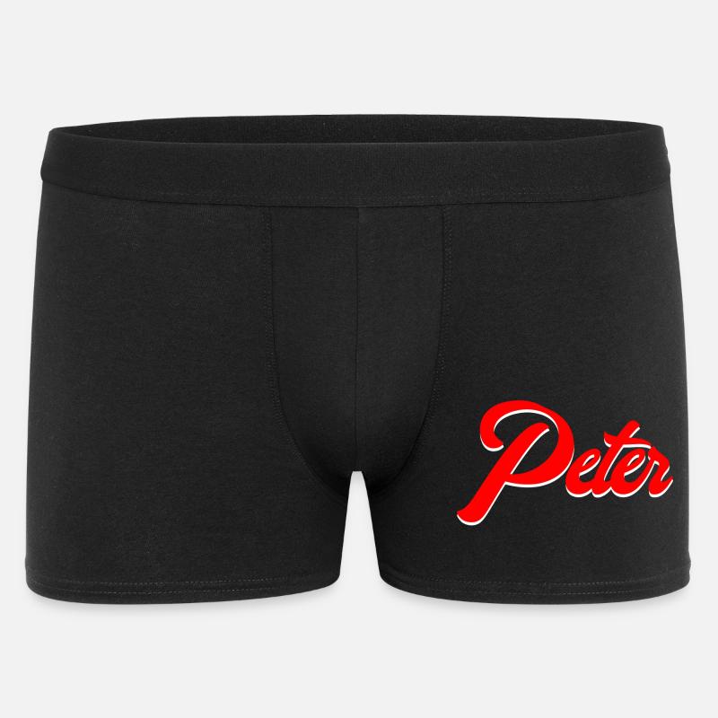 Vintage Red Script Name Peter Design - Men's Boxer Shorts - black
