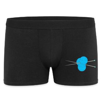 Trois pelotes de laine bleue avec deux mailles - Boxer Homme - noir - Devant