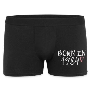 Jahrgang 1984 schreibendes Herz - Männer Boxer Shorts - Schwarz - Vorne
