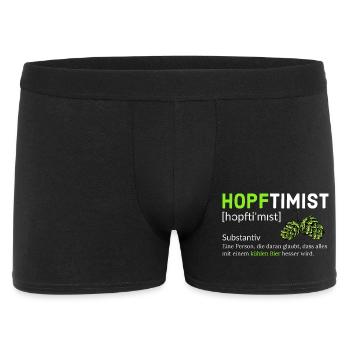Hopftimist Bier Lustiger Spruch Humor - Männer Boxer Shorts - Schwarz - Vorne