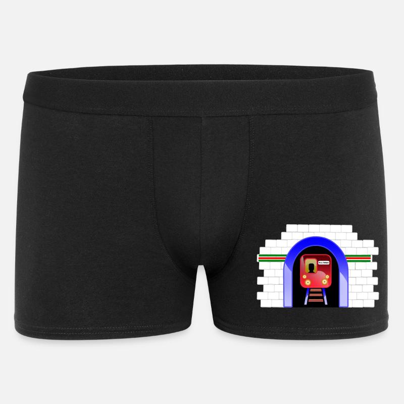 Blauer Tunnelzug im Torbogen - Männer Boxer Shorts - Schwarz