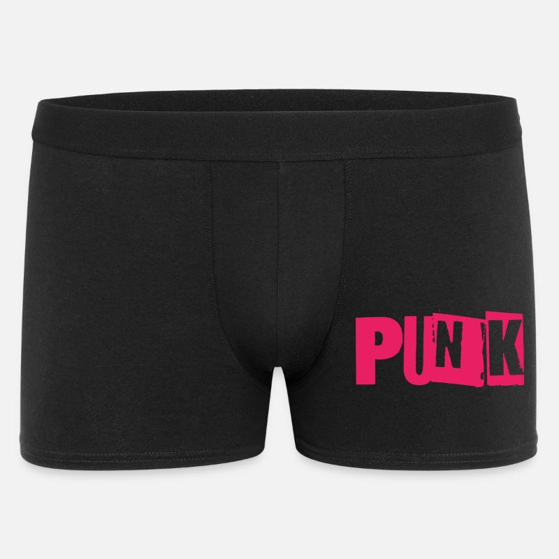 Punk Glitch Typo Neon - Männer Boxer Shorts - Schwarz