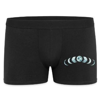 Mondphasen Mystisches Lunar Design - Männer Boxer Shorts - Schwarz - Vorne