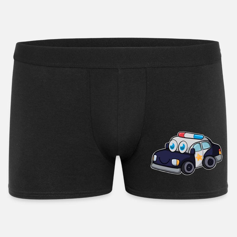 Polizeiauto - Männer Boxer Shorts - Schwarz