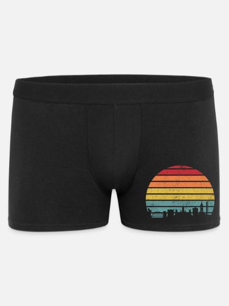Retro Sunset Skyline Silhouette - Men's Boxer Shorts - black
