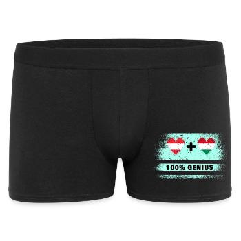 Österreich und Ungarn 100% Genial / Geschenk - Männer Boxer Shorts - Schwarz - Vorne